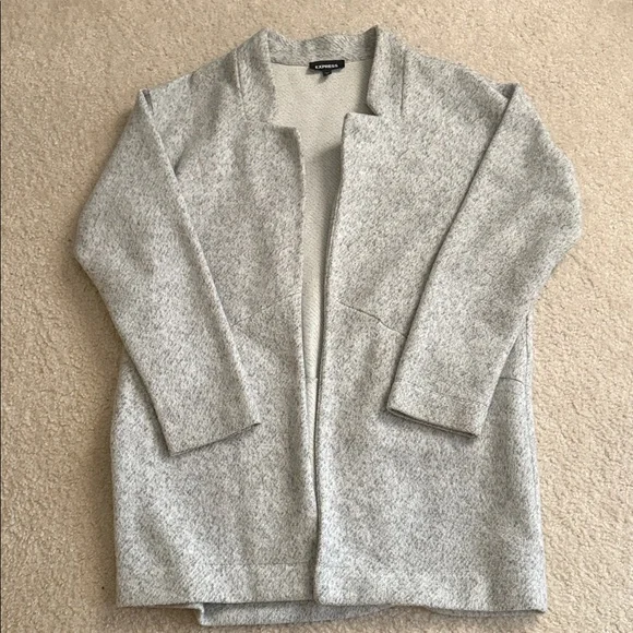 Express Light Gray Open Sweater Jacket - Size Large - Picture 1 of 3